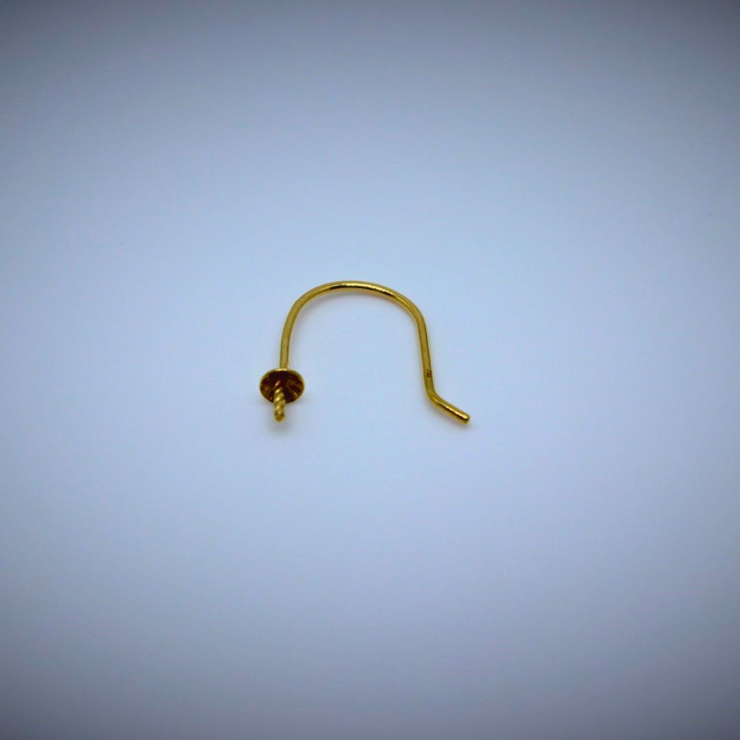 Korvakorukoukku 3mm helmipohjalla, 18K