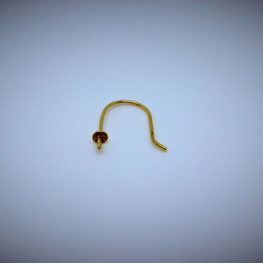 Korvakorukoukku 3mm helmipohjalla, 18K