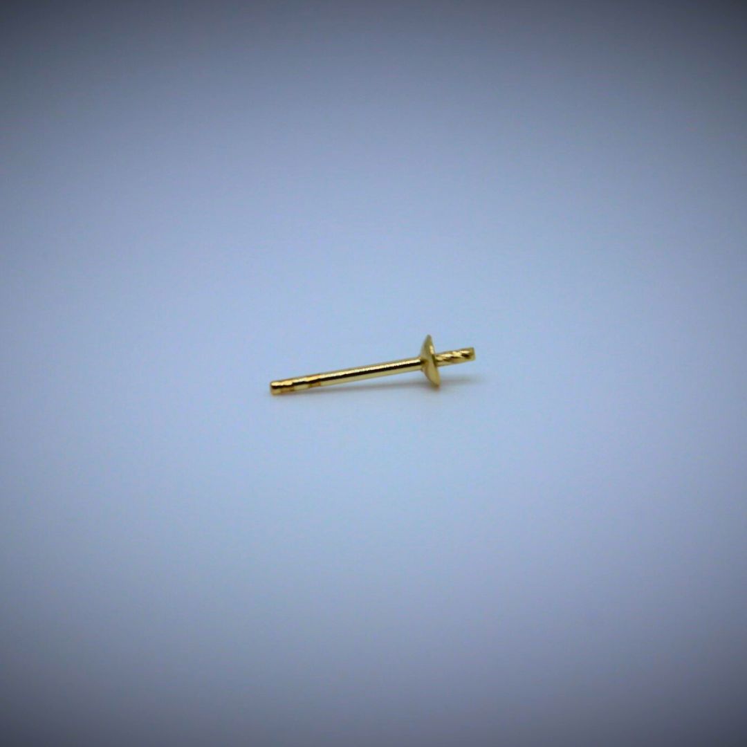 Korvakorutappi helmipohjalla 3mm, 14K