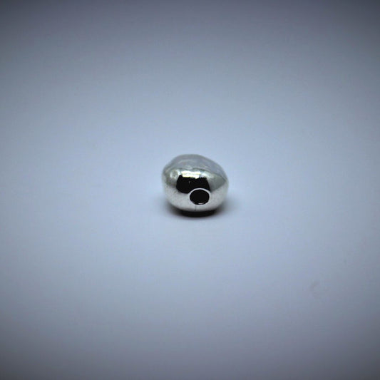 Litteä rosoinen hopeahelmi 8,5mm